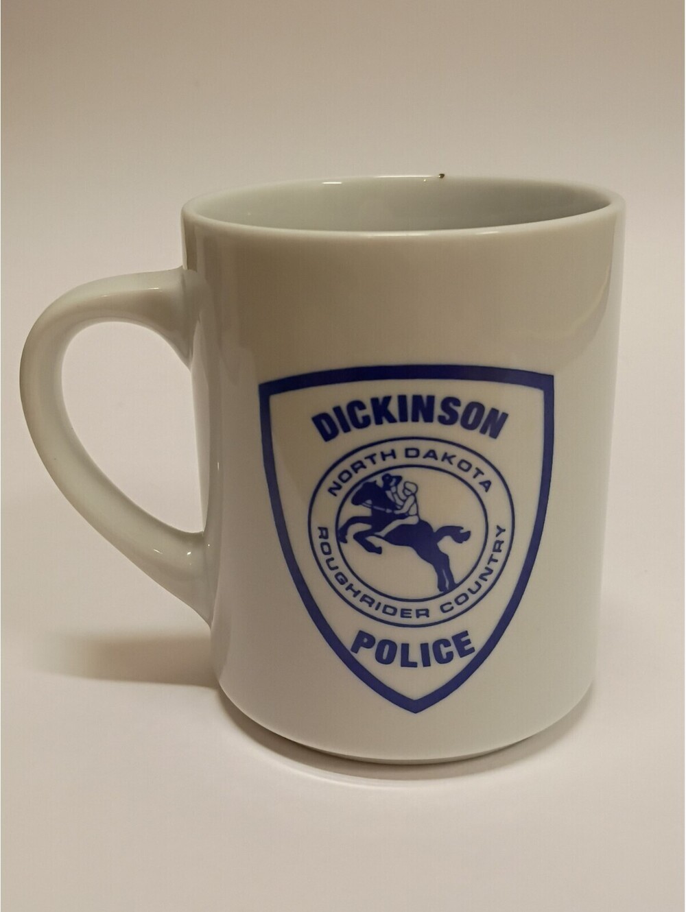 Vintage Dickinson Police Mug Cup Shield Dog "Take A Bite Out Of Crime" 2- Sided